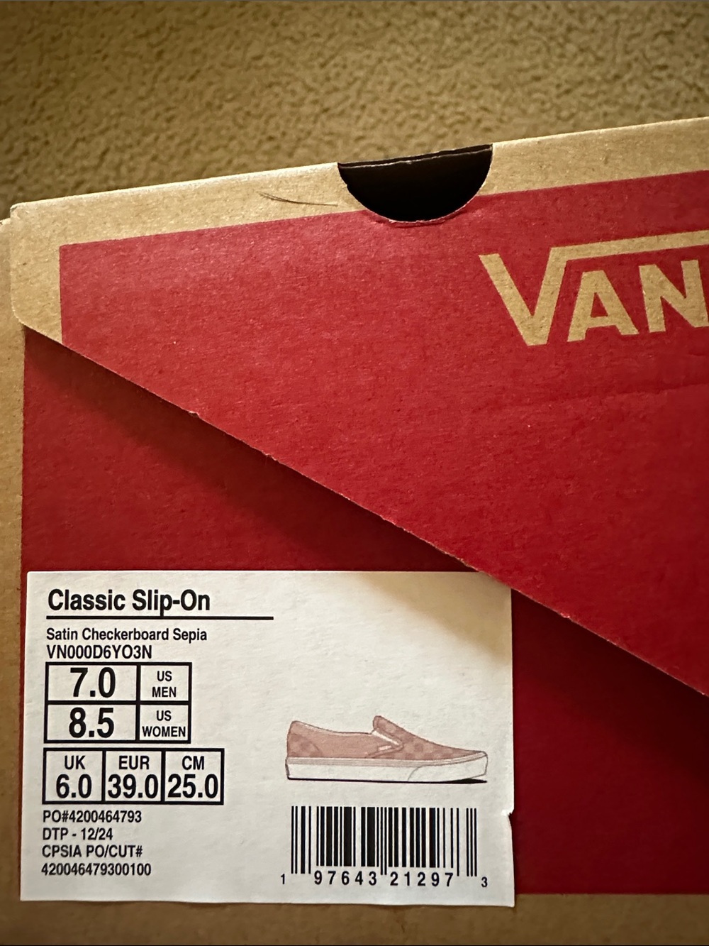 Vans Pink and White Checkerboard Slip-On Sneakers - Picture 3 of 3